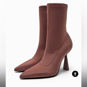 zara brown heel boots size 7